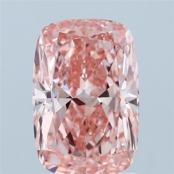 2.08 Carat Cushion Lab Grown Diamond, Fancy Vivid Pink Color, VS2 Clarity