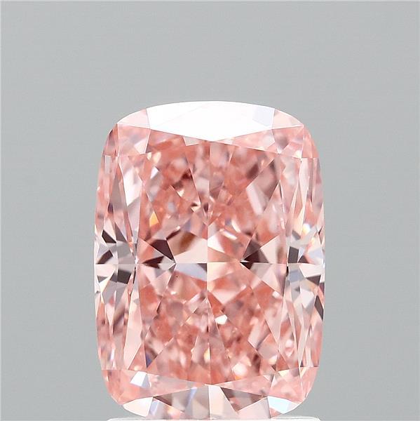 2.04 Carat Cushion Lab Grown Diamond, Fancy Vivid Pink Color, VVS2 Clarity