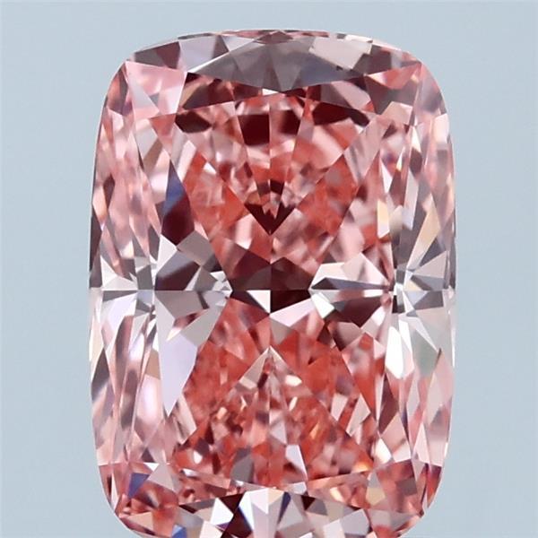 1.94 Carat Cushion Lab Grown Diamond, Fancy Vivid Pink Color, VS1 Clarity