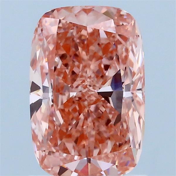 1.50 Carat Cushion Lab Grown Diamond, Fancy Vivid Pink Color, VS1 Clarity