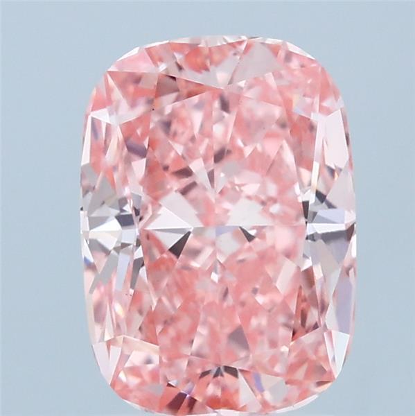2.03 Carat Cushion Lab Grown Diamond, Fancy Vivid Pink Color, VS1 Clarity