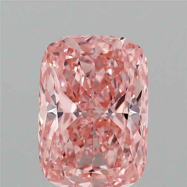 2.02 Carat Cushion Lab Grown Diamond, Fancy Vivid Pink Color, VVS2 Clarity