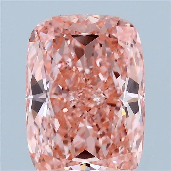 2.02 Carat Cushion Lab Grown Diamond, Fancy Vivid Pink Color, VS1 Clarity