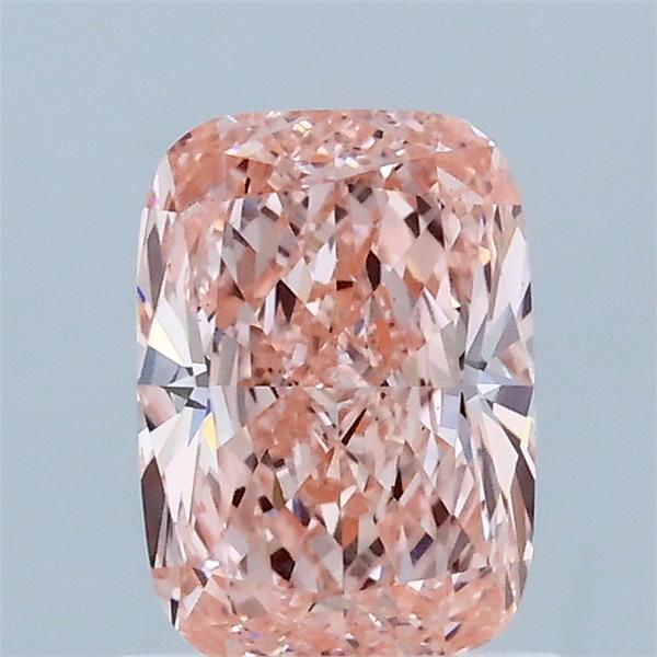 1.07 Carat Cushion Lab Grown Diamond, Fancy Vivid Pink Color, VS1 Clarity