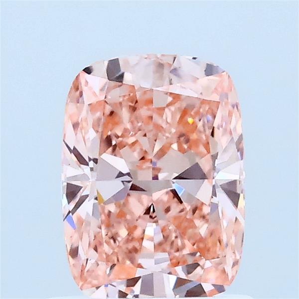 1.00 Carat Cushion Lab Grown Diamond, Fancy Vivid Pink Color, VS2 Clarity