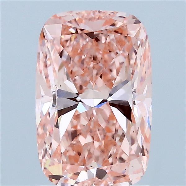 1.71 Carat Cushion Lab Grown Diamond, Fancy Vivid Pink Color, VS1 Clarity