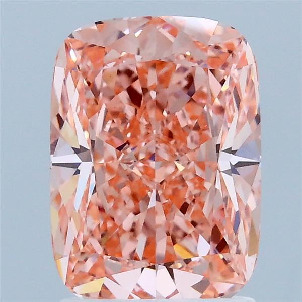 2.06 Carat Cushion Lab Grown Diamond, Fancy Vivid Pink Color, VS1 Clarity