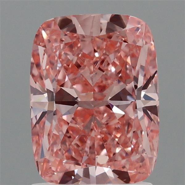 1.91 Carat Cushion Lab Grown Diamond, Fancy Vivid Pink Color, VS1 Clarity