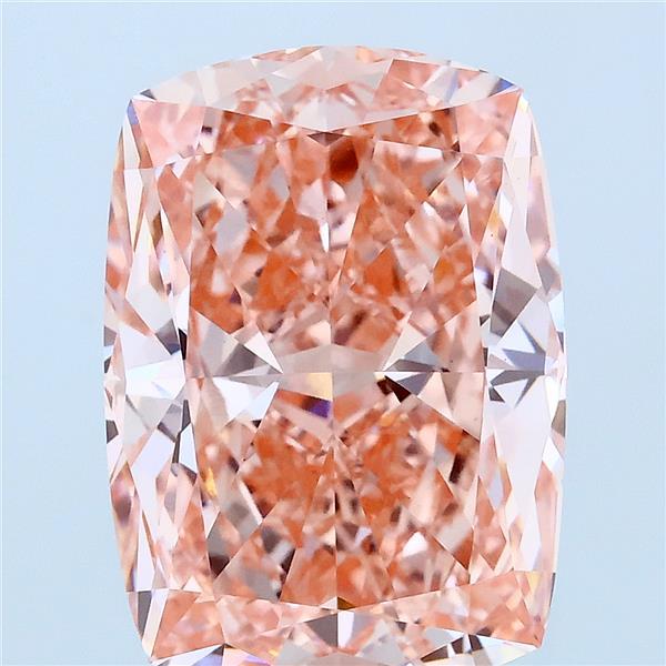 6.10 Carat Cushion Lab Grown Diamond, Fancy Vivid Pink Color, VVS2 Clarity
