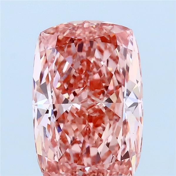 2.10 Carat Cushion Lab Grown Diamond, Fancy Vivid Pink Color, VS1 Clarity