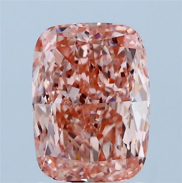 2.01 Carat Cushion Lab Grown Diamond, Fancy Vivid Pink Color, VS1 Clarity