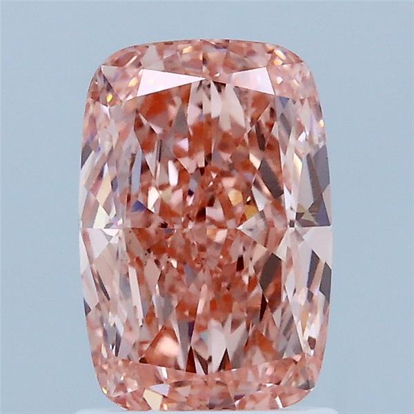 1.62 Carat Cushion Lab Grown Diamond, Fancy Vivid Pink Color, VS2 Clarity