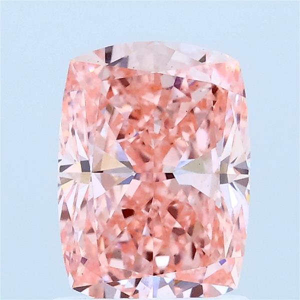 1.54 Carat Cushion Lab Grown Diamond, Fancy Vivid Pink Color, VS1 Clarity