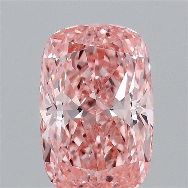 1.04 Carat Cushion Lab Grown Diamond, Fancy Vivid Pink Color, VS1 Clarity