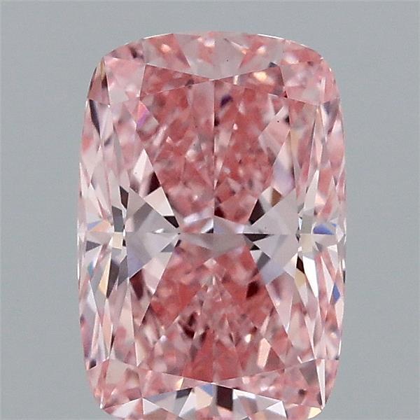 1.48 Carat Cushion Lab Grown Diamond, Fancy Vivid Pink Color, VS1 Clarity
