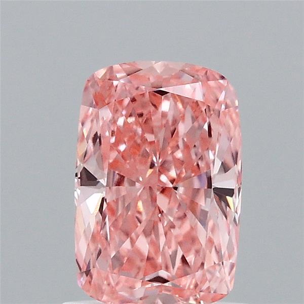 1.04 Carat Cushion Lab Grown Diamond, Fancy Vivid Pink Color, VVS2 Clarity