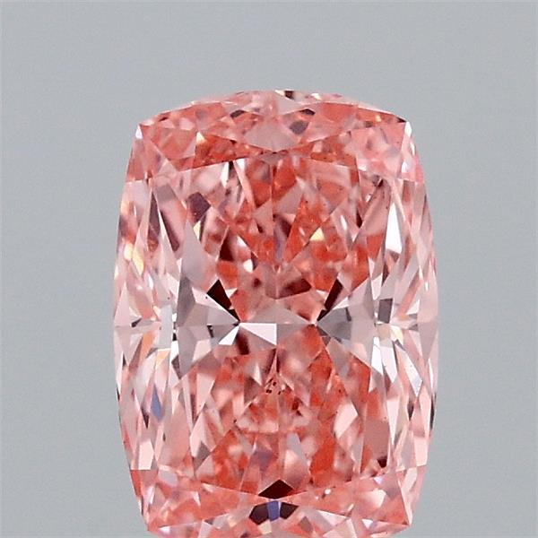 1.04 Carat Cushion Lab Grown Diamond, Fancy Vivid Pink Color, VS1 Clarity