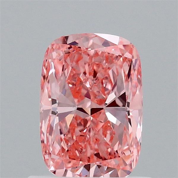 0.94 Carat Cushion Lab Grown Diamond, Fancy Vivid Pink Color, VVS2 Clarity
