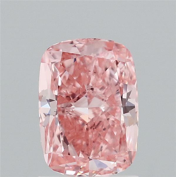 1.50 Carat Cushion Lab Grown Diamond, Fancy Vivid Pink Color, VS2 Clarity
