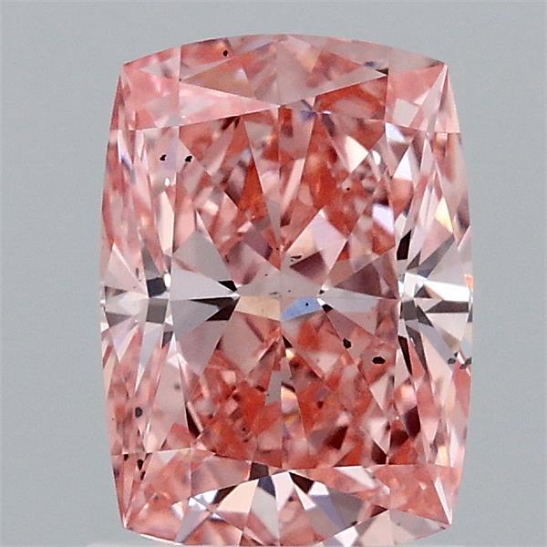 1.53 Carat Cushion Lab Grown Diamond, Fancy Vivid Pink Color, SI1 Clarity
