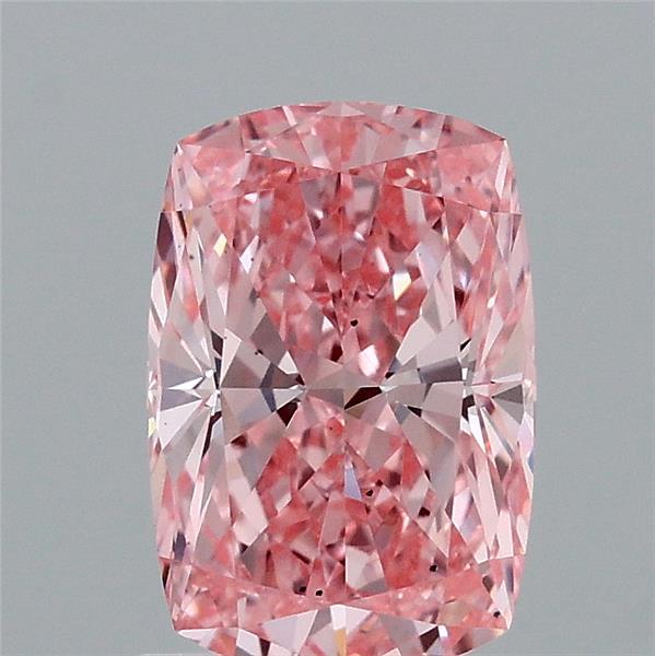 1.46 Carat Cushion Lab Grown Diamond, Fancy Vivid Pink Color, VS2 Clarity