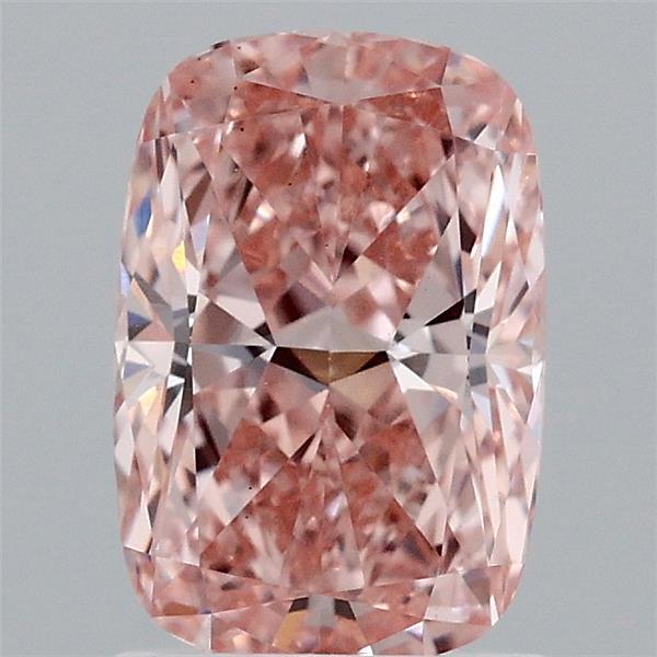 1.62 Carat Cushion Lab Grown Diamond, Fancy Vivid Pink Color, VS1 Clarity