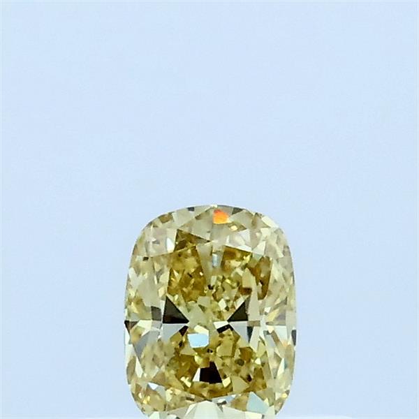 0.31 Carat Cushion Lab Grown Diamond, Fancy Intense Yellow Color, VS2 Clarity