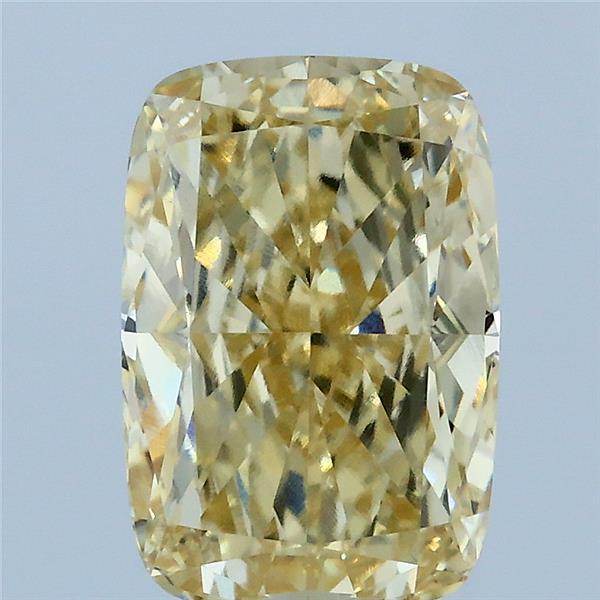 3.12 Carat Cushion Lab Grown Diamond, Fancy Yellow Color, VVS2 Clarity