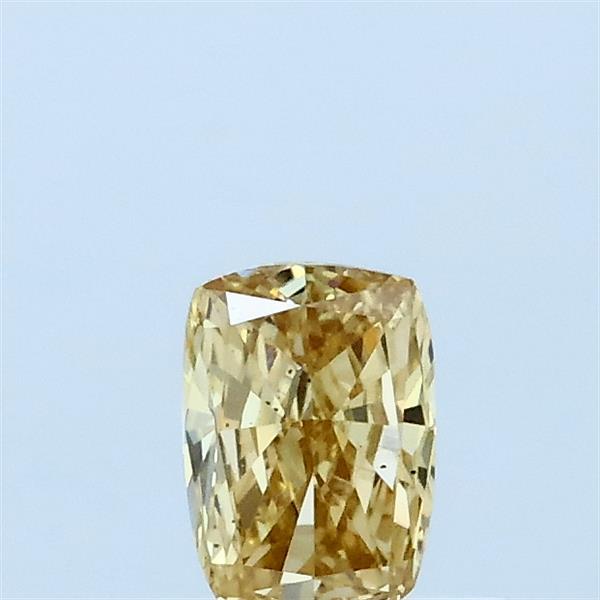 0.36 Carat Cushion Lab Grown Diamond, Fancy Intense Yellow Color, VS2 Clarity