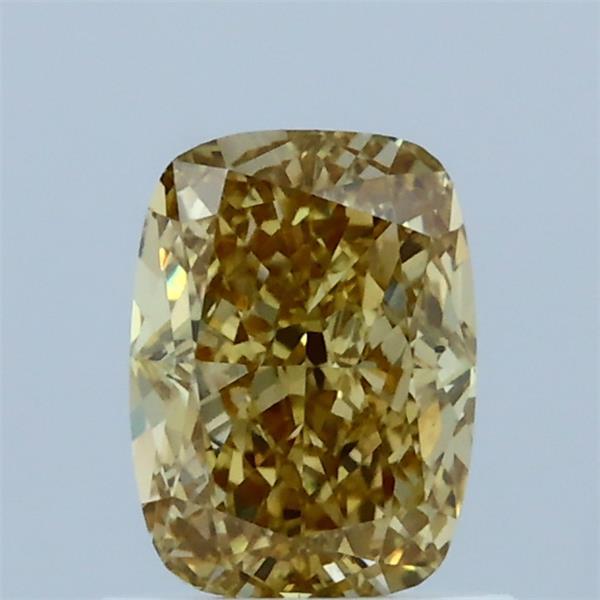 1.03 Carat Cushion Lab Grown Diamond, Fancy Intense Yellow Color, VS2 Clarity