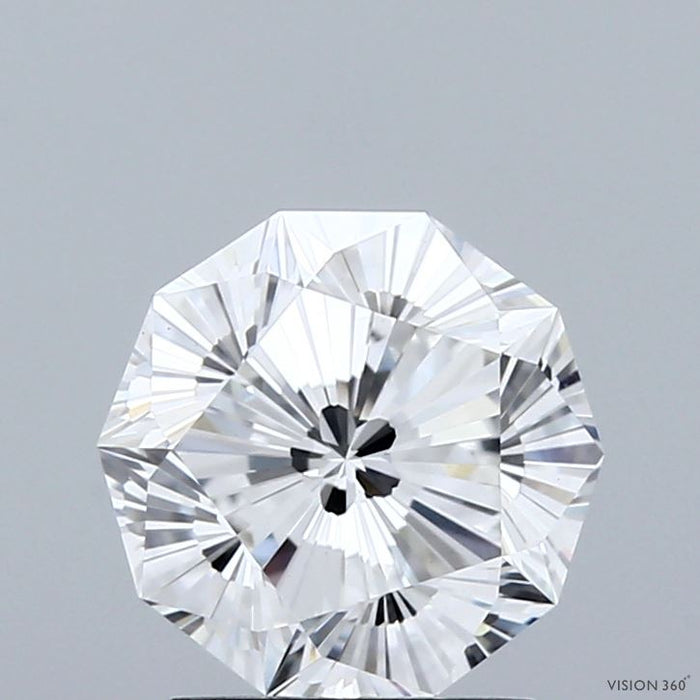2.07 Carat Decagon Modified Brilliant Lab Grown Diamond, Excellent Polish, E Color, VS1 Clarity