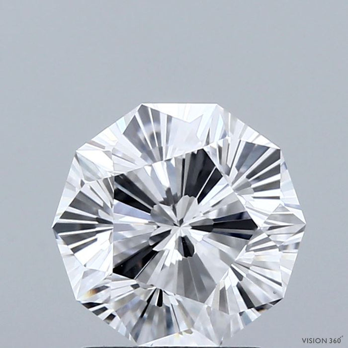 2.10 Carat Decagon Modified Brilliant Lab Grown Diamond, Excellent Polish, D Color, VS1 Clarity