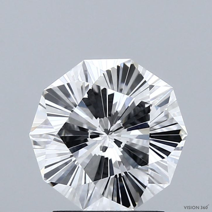 2.10 Carat Decagon Modified Brilliant Lab Grown Diamond, Excellent Polish, E Color, VVS2 Clarity