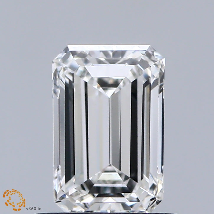 0.88 Carat Emerald Lab Grown Diamond, Excellent Polish, E Color, VS1 Clarity