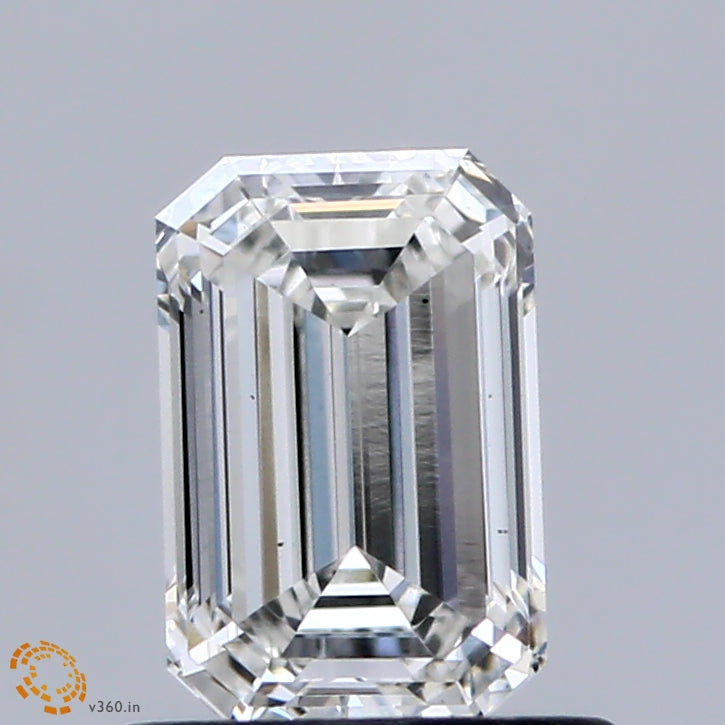 0.89 Carat Emerald Lab Grown Diamond, Excellent Polish, F Color, VS1 Clarity