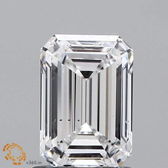 1.11 Carat Emerald Lab Grown Diamond, Excellent Polish, D Color, VS2 Clarity