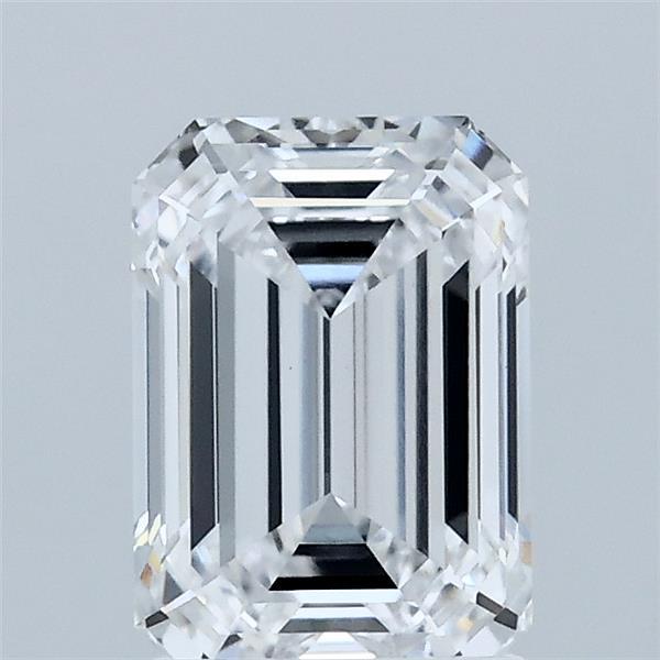 1.55 Carat Emerald Lab Grown Diamond, Excellent Polish, D Color, VVS2 Clarity