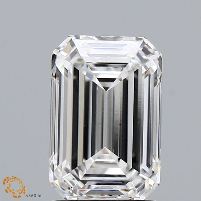 1.93 Carat Emerald Lab Grown Diamond, Excellent Polish, E Color, VS2 Clarity