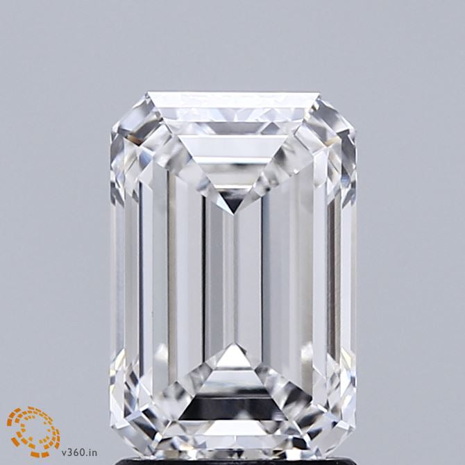 2.04 Carat Emerald Lab Grown Diamond, Excellent Polish, E Color, VVS1 Clarity