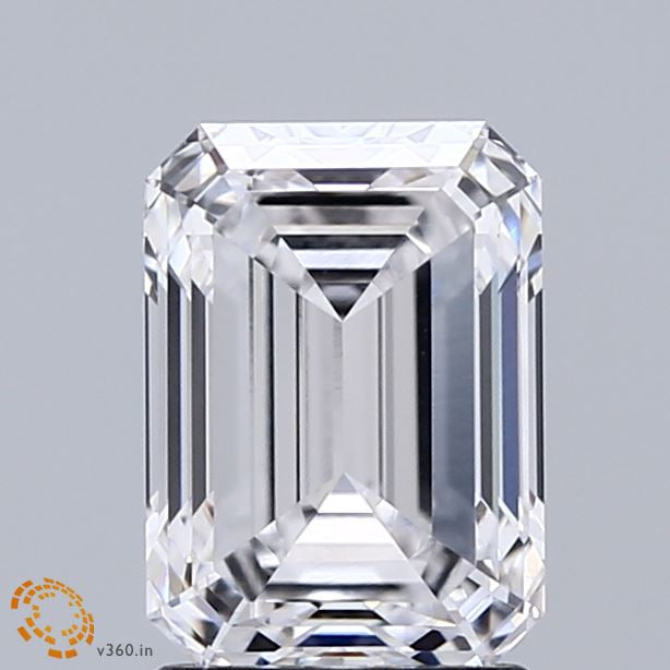 2.04 Carat Emerald Lab Grown Diamond, Excellent Polish, E Color, VVS1 Clarity