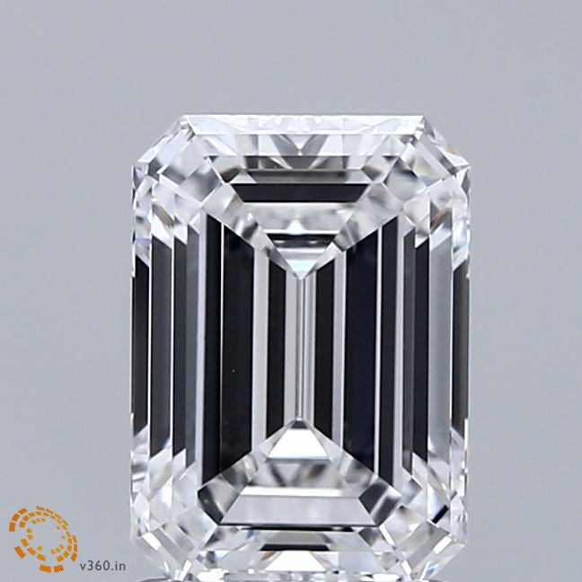 2.05 Carat Emerald Lab Grown Diamond, Excellent Polish, D Color, VVS2 Clarity