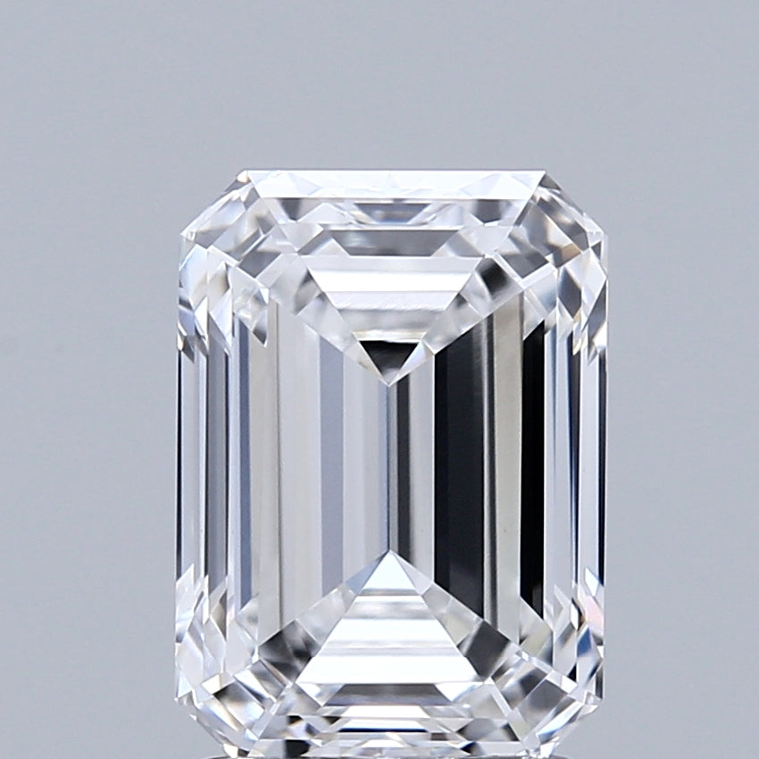 2.06 Carat Emerald Lab Grown Diamond, Excellent Polish, D Color, VVS2 Clarity