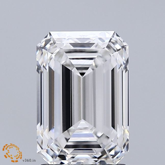 2.07 Carat Emerald Lab Grown Diamond, Excellent Polish, E Color, VVS1 Clarity