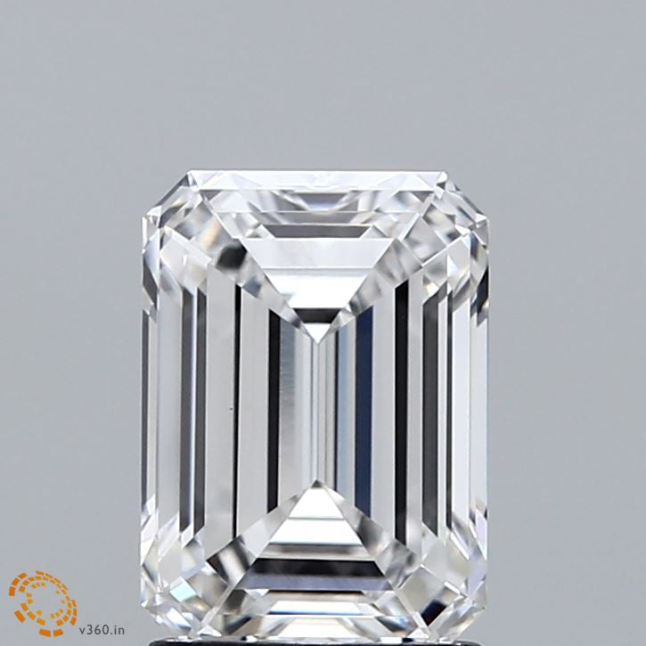 2.08 Carat Emerald Lab Grown Diamond, Excellent Polish, E Color, VS2 Clarity