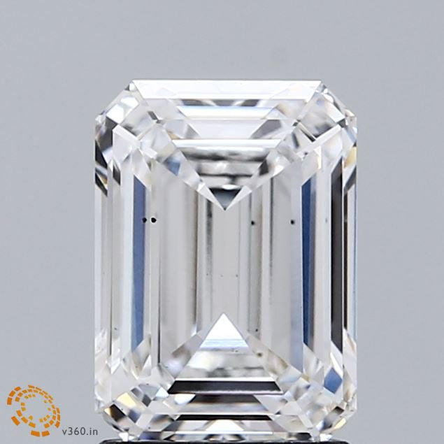 2.09 Carat Emerald Lab Grown Diamond, Excellent Polish, D Color, VS2 Clarity
