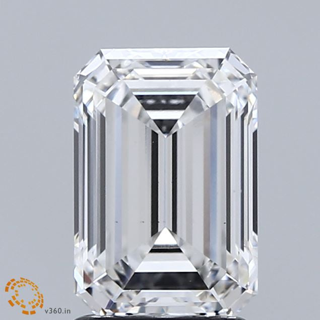 2.09 Carat Emerald Lab Grown Diamond, Excellent Polish, E Color, VS1 Clarity