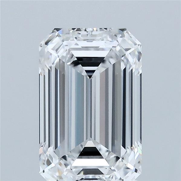 2.10 Carat Emerald Lab Grown Diamond, Excellent Polish, D Color, VVS2 Clarity