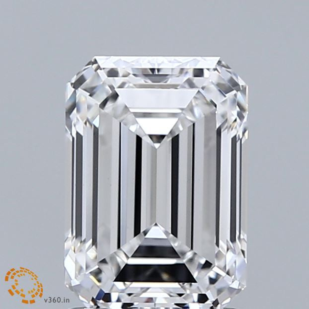 2.10 Carat Emerald Lab Grown Diamond, Excellent Polish, E Color, VS1 Clarity