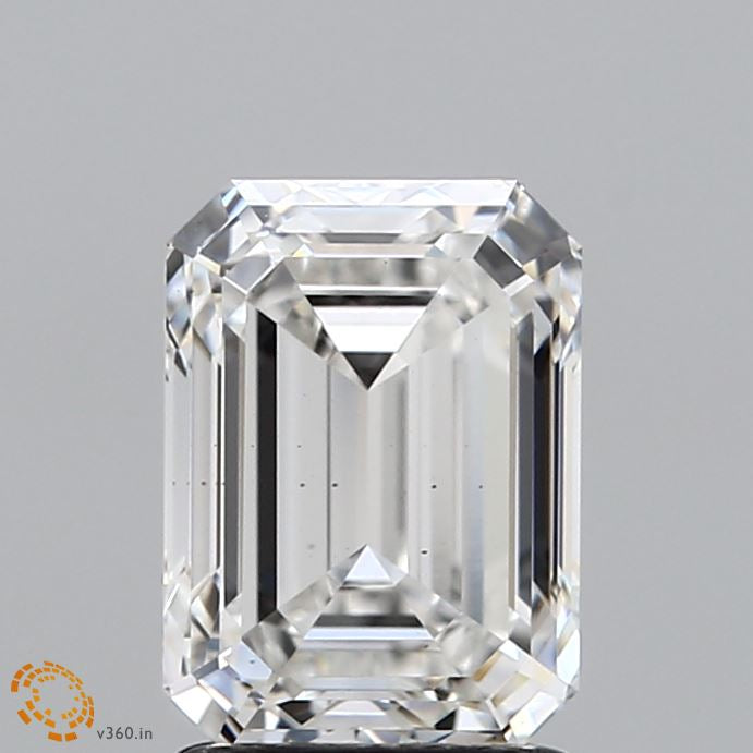 2.10 Carat Emerald Lab Grown Diamond, Excellent Polish, F Color, VS2 Clarity