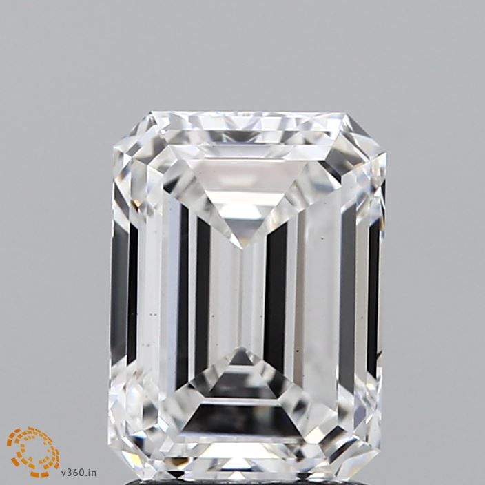 2.12 Carat Emerald Lab Grown Diamond, Excellent Polish, E Color, VS1 Clarity